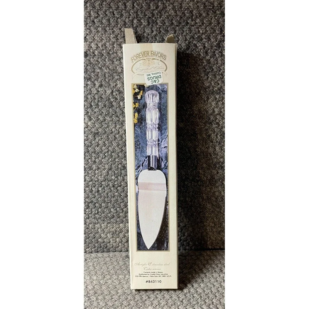 Acrylic & Stainless Steel Cake Server By Forever Favors #843110 NEW OPEN BOX